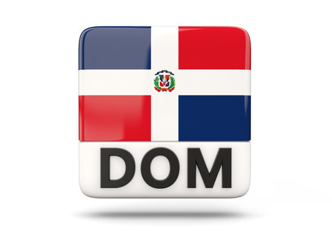 Square icon with flag of dominican republic