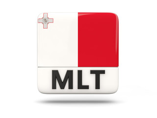 Square icon with flag of malta