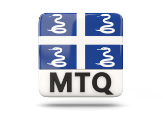 Square icon with flag of martinique