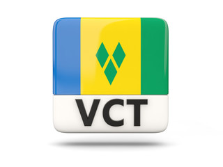 Square icon with flag of saint vincent and the grenadines