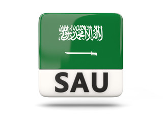Square icon with flag of saudi arabia