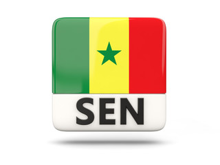 Square icon with flag of senegal