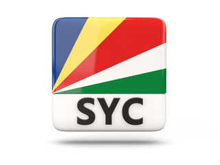 Square icon with flag of seychelles