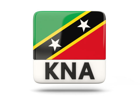Square icon with flag of saint kitts and nevis