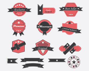 set of vintage promotion label badges