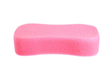 red bathing sponge over white background