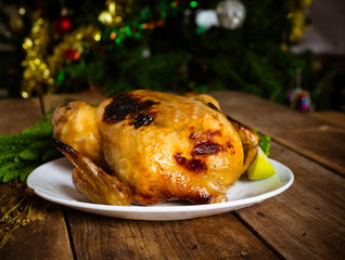 Christmas themed dinner table