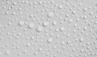 Drops of water on a white background