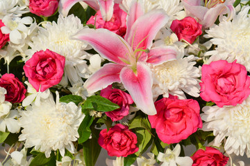 flowers in a wreath