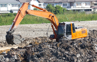 Tractor shovel working in progress.