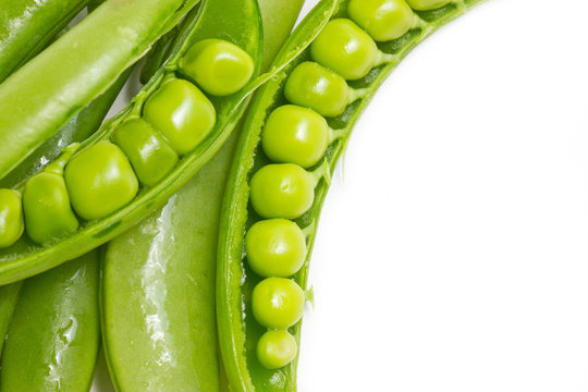 Green peas with copy space.
