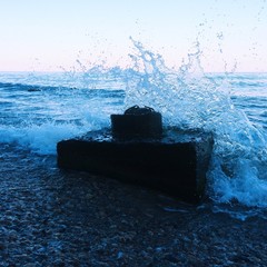 intense waves splash