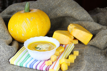 Pumpkin soup cooking