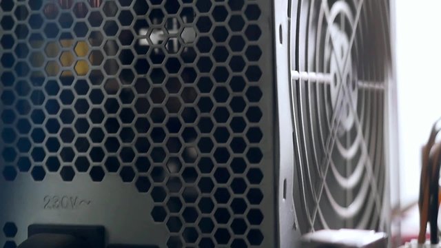 Network Server Rack Panel with hard disks in a data cente in