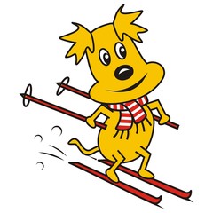 Fototapeta premium dog skier