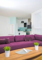 Couch- Wohnzimmer in modernem Design