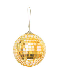 Golden Christmas sphere isolated on the white