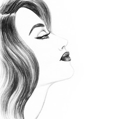 Beautiful face. woman portrait. abstract watercolor .fashion background