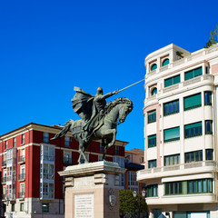 Burgos Cid Campeador statue in Castilla Spain