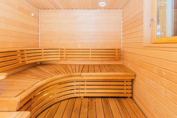 Sauna interior comfortable wooden room