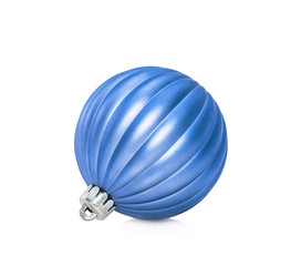 Blue Christmas ball decoration isolated on white background