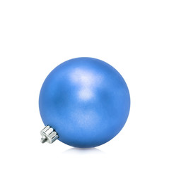 Blue Christmas ball decoration isolated on white background