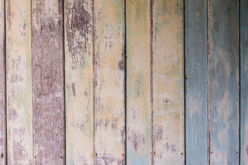 Vintage old shabby wooden painted with cracked color Background.