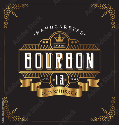 Download "Vintage frame label design. Suitable for Whiskey and Wine label, Restaurant, Beer label. Vector ...