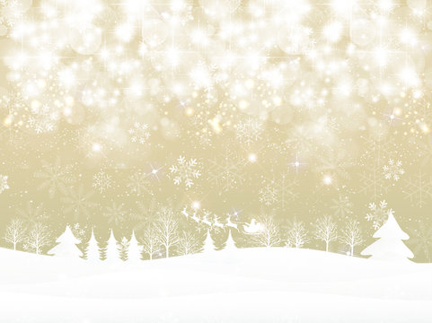 雪　クリスマス　サンタ　背景