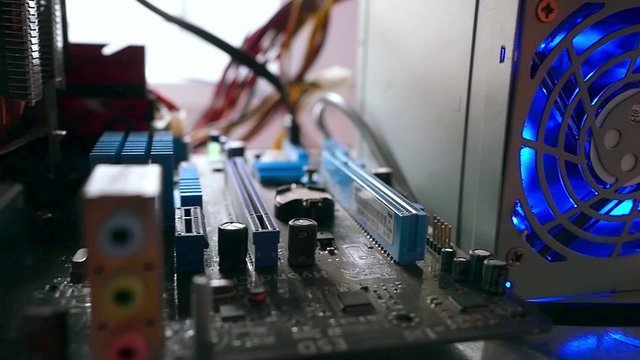 Network Server Rack Panel with hard disks in a data cente in