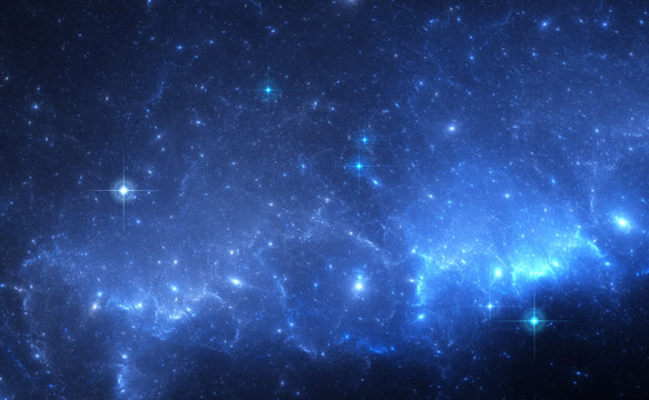 Blue Nebula in Deep Space