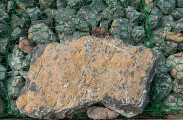 Barrier to erosion from flooding.