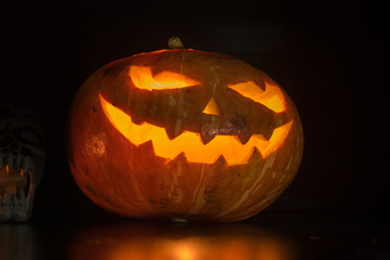 Halloween pumpkin on black