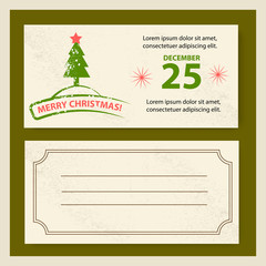 Christmas invitation retro typography and ornament decoration