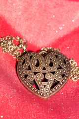 Heart Pendant on Silk