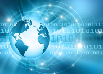 Best Internet Concept of global business. Globe, glowing lines