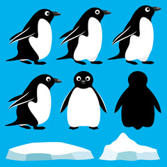 Vector set. Penguins.