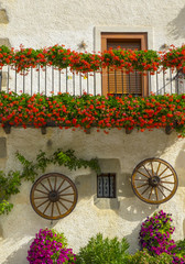 Fototapeta na wymiar Typical House in Ilarratz, Camino de Santiago, Navarre
