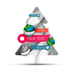 Merry Christmas tree with infographics