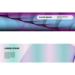 Two banners with web of thin lines. some waves of thin lines on banners for your design