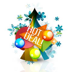 Hot deal sale promotion tags, badges for Christmas and New Year