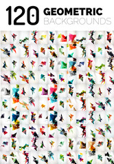 Fototapeta na wymiar Huge mega collection of geometric shape abstract backgrounds