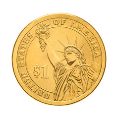 One dollar coin - Statue of  Liberty