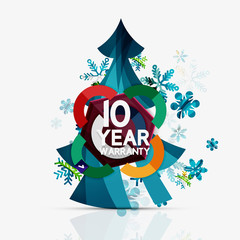 Christmas sale, 10 year warranty label. Holiday tag