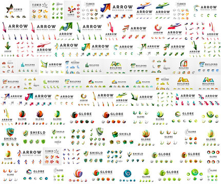 Company logo mega collection. Various universal icon set for any