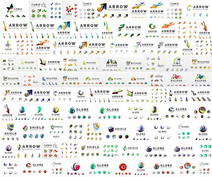 Company logo mega collection. Various universal icon set for any