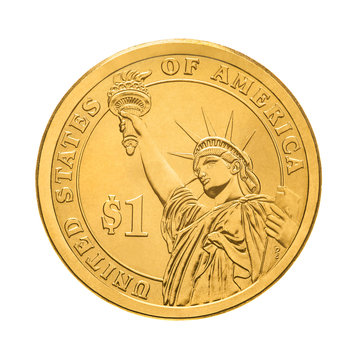 One Dollar Coin - Statue Of  Liberty