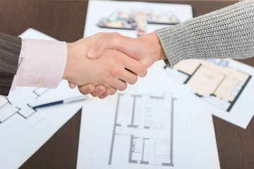 Property sale deal. Handshake