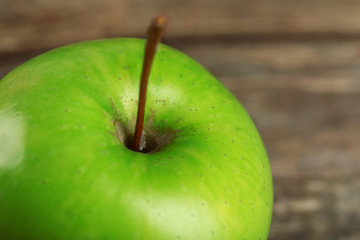 Ripe green apple close up