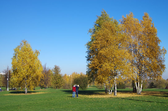 MOSCOW, RUSSIA - October 21, 2015: Park at the Kolomenskoye esta